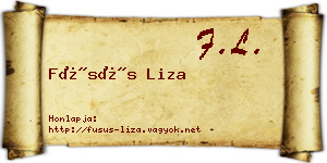 Füsüs Liza névjegykártya